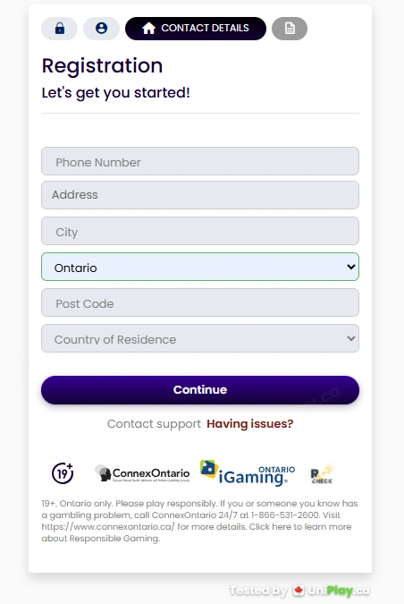 Delta Casino — registration step 3