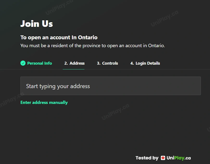 Bet365 — registration step 2