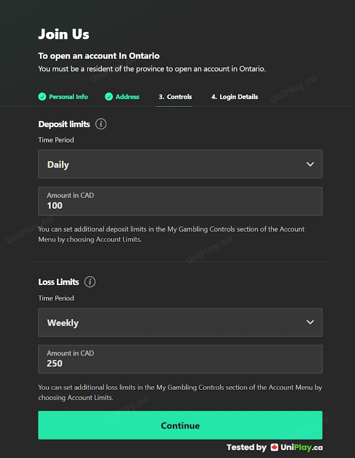 Bet365 — registration step 3