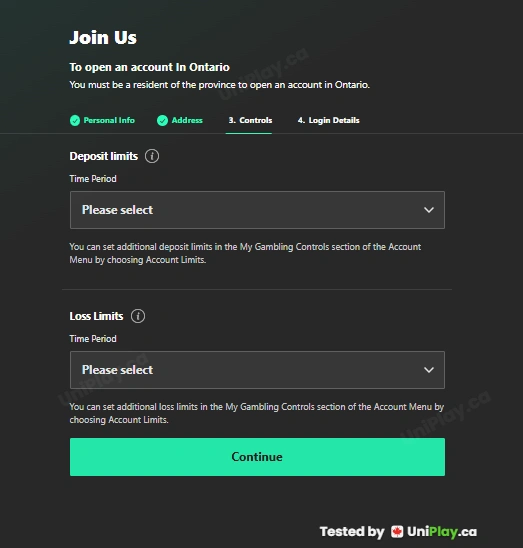 Bet365 — registration step 3
