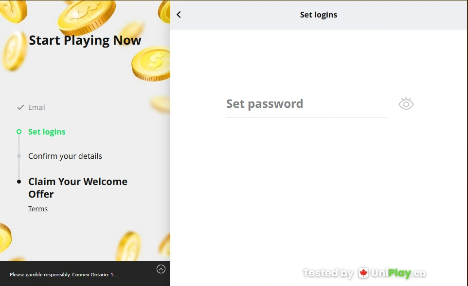 Fever Slots — registration step 2