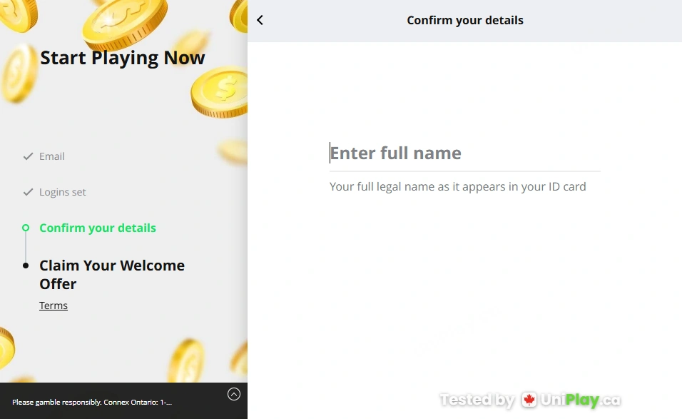 Fever Slots — registration step 7