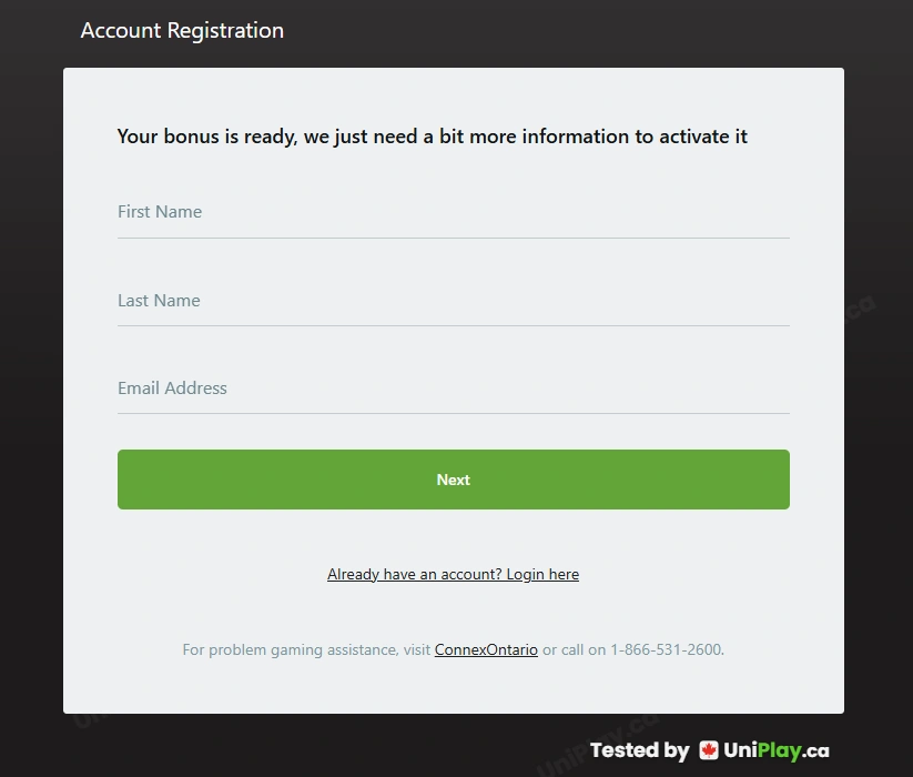 Grand Mondial — registration step 1