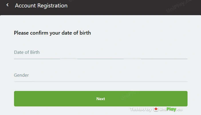 Grand Mondial — registration step 2