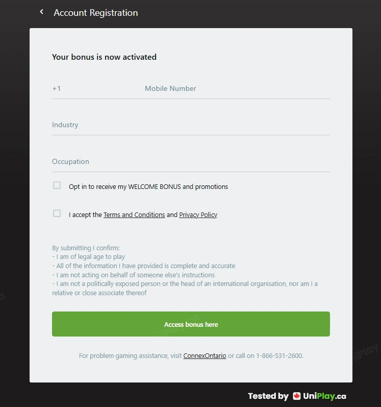 Grand Mondial — registration step 5