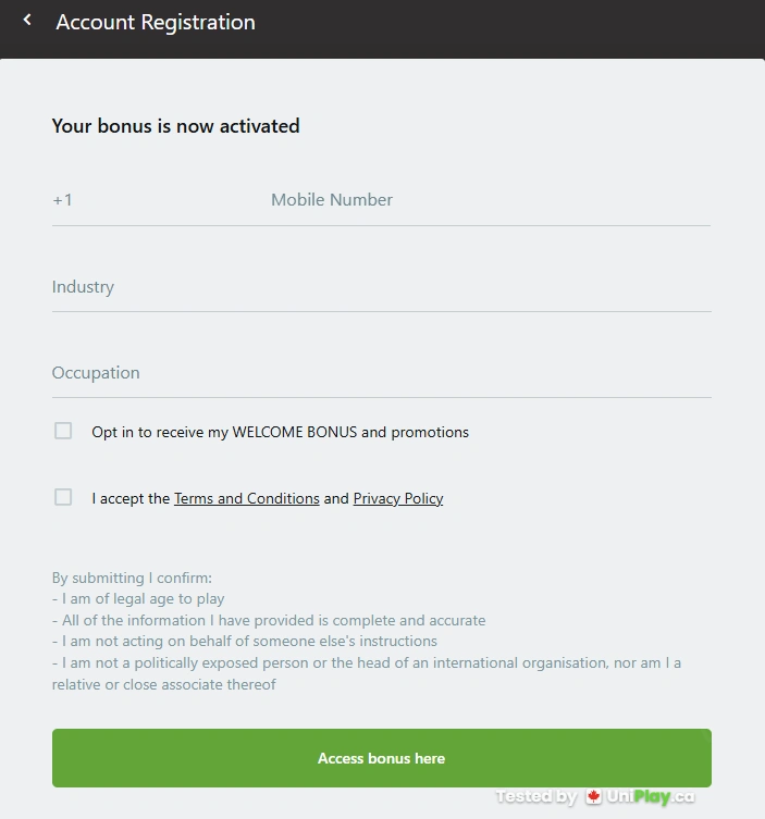 Grand Mondial — registration step 5