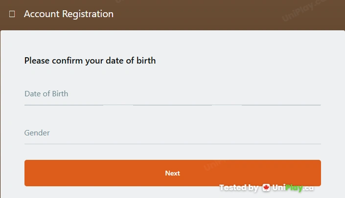 Captain Cooks Casino — registration step 2