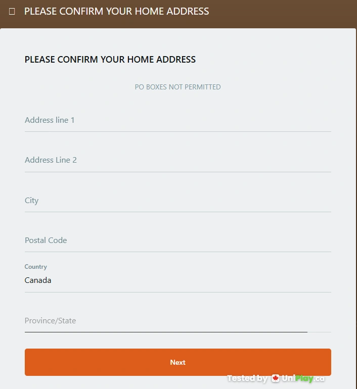 Captain Cooks Casino — registration step 4