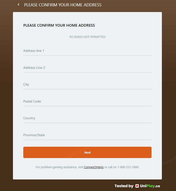 Captain Cooks Casino — registration step 4