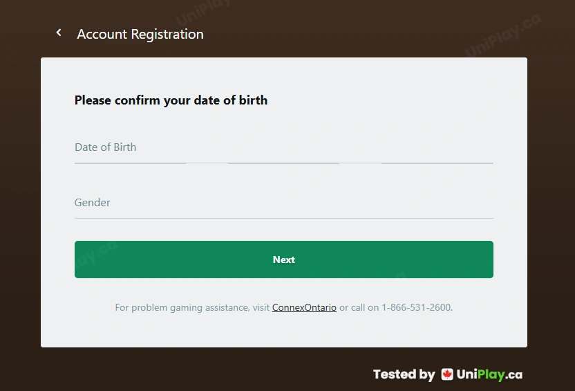 Yukon Gold Casino — registration step 2