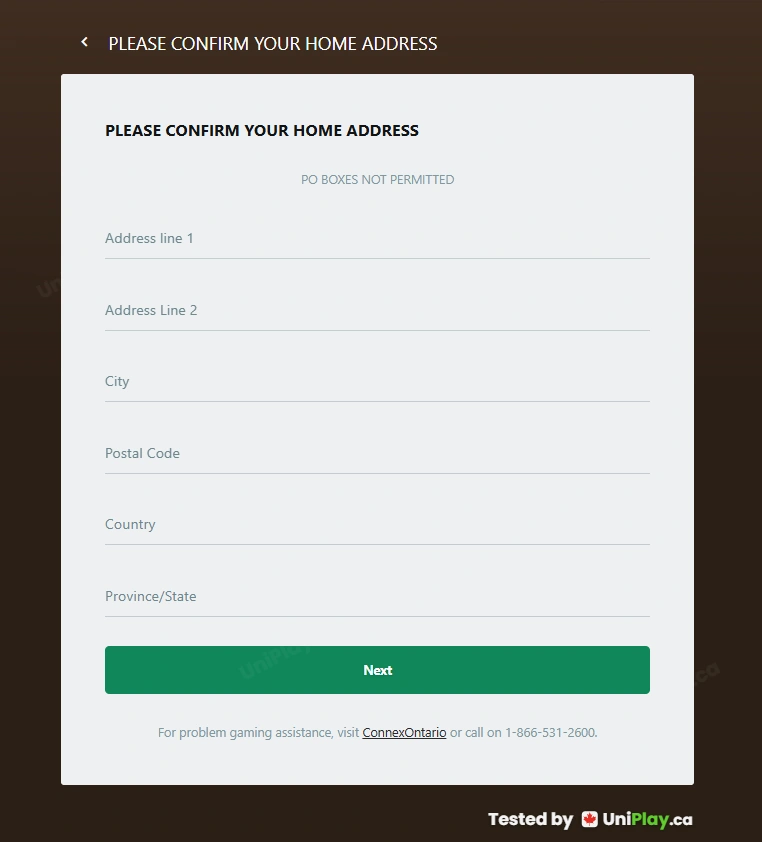 Yukon Gold Casino — registration step 4