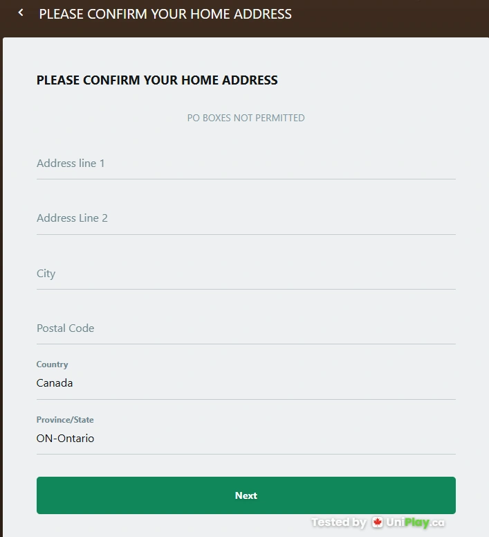 Yukon Gold Casino — registration step 4