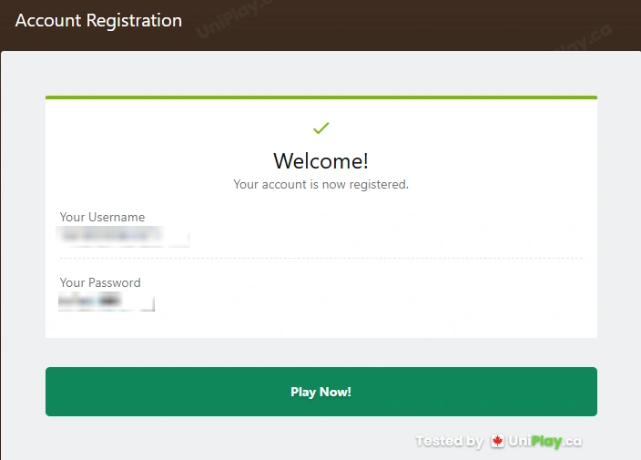 Yukon Gold Casino — registration step 6