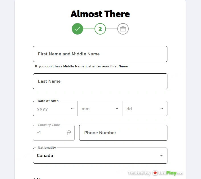 Royal Panda — registration step 2