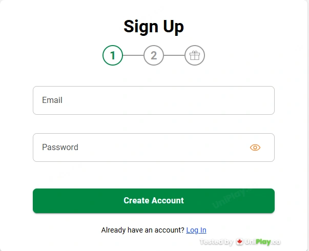 LeoVegas — registration step 1