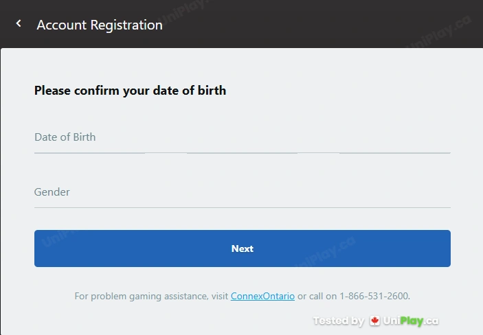 Luxury Casino — registration step 2