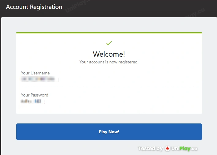 Luxury Casino — registration step 6