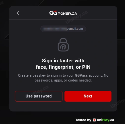 GGPoker — registration step 3