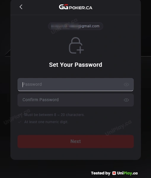 GGPoker — registration step 4