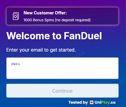 FanDuel Casino — registration step 1