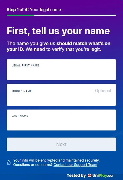 FanDuel Casino — registration step 3