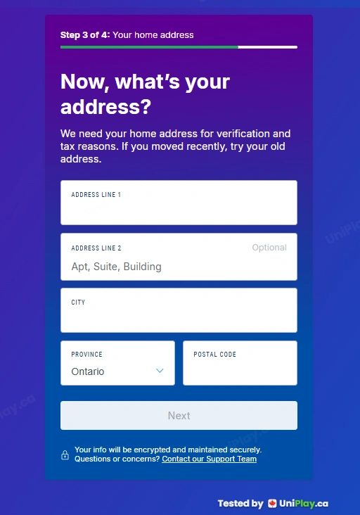 FanDuel Casino — registration step 5