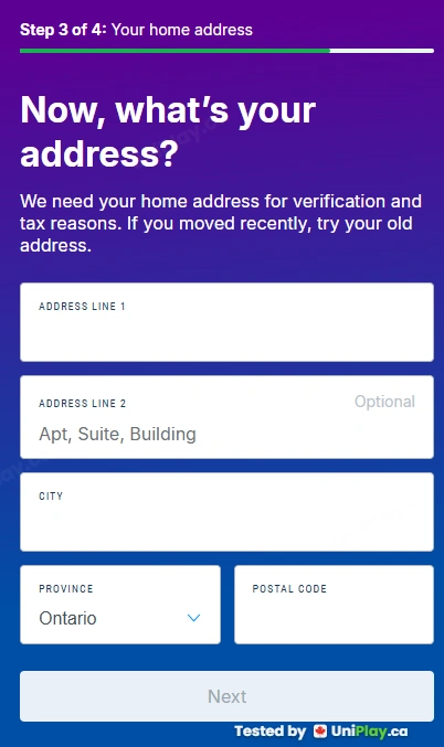 FanDuel Casino — registration step 5