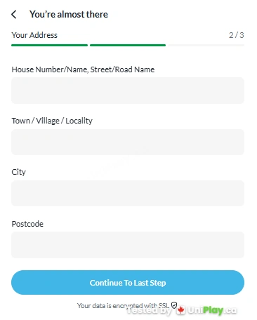 BetVictor — registration step 2