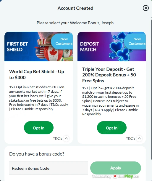 BetVictor — registration step 5