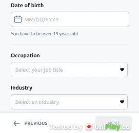 Betano — registration step 3