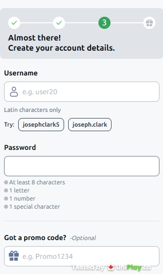 Betano — registration step 6