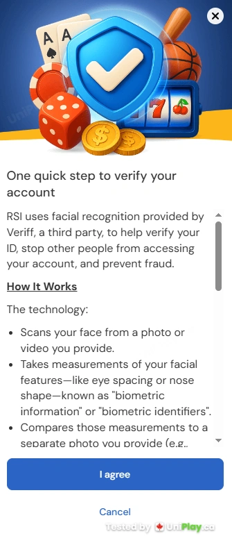 BetRivers — registration step 4