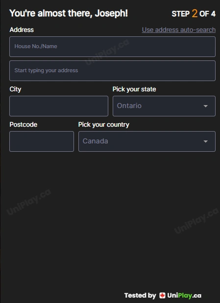 Knightslots — registration step 3