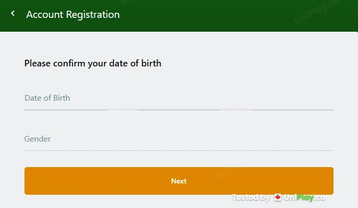 Casino Classic — registration step 2
