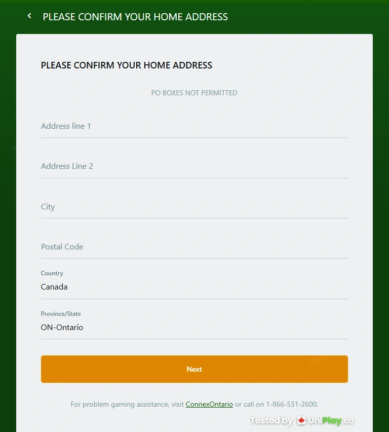 Casino Classic — registration step 4