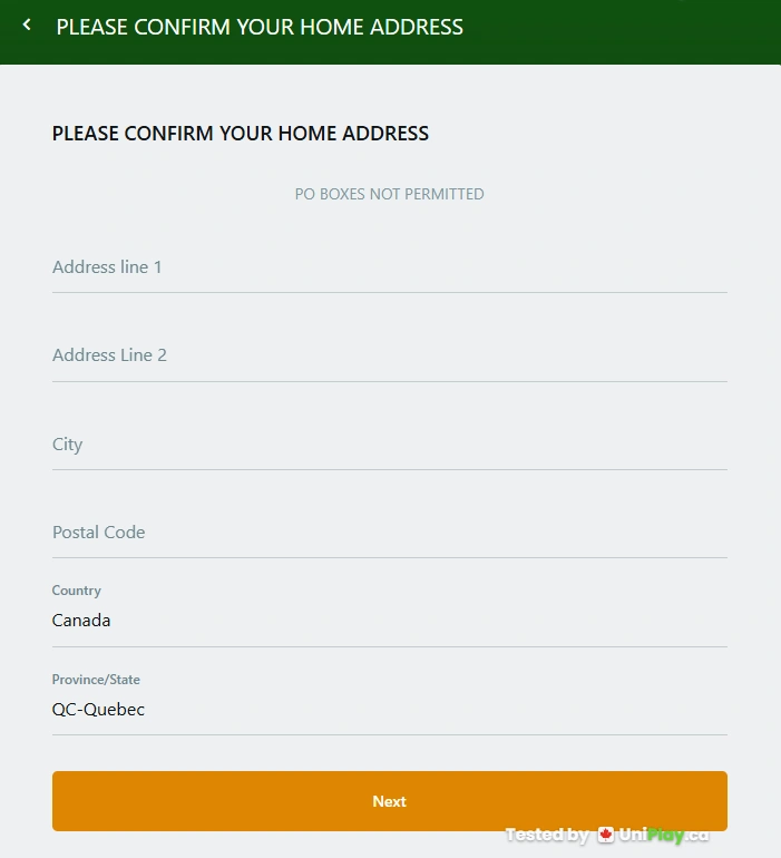 Casino Classic — registration step 4