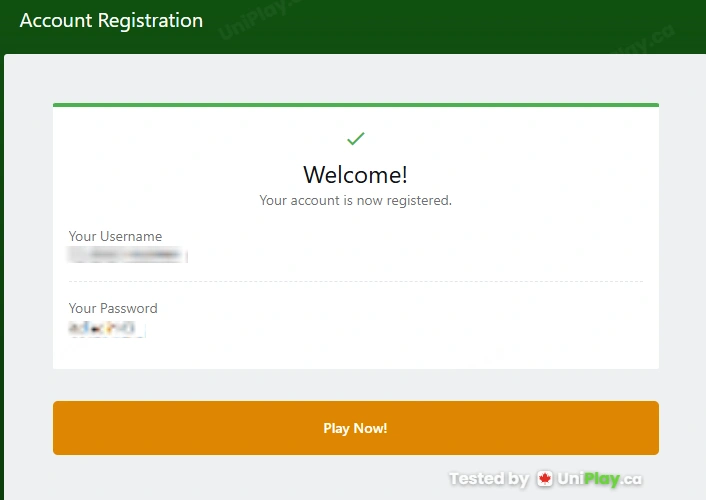 Casino Classic — registration step 6