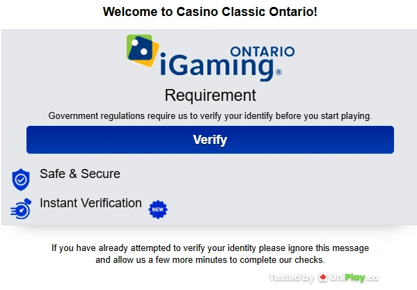 Casino Classic — registration step 8