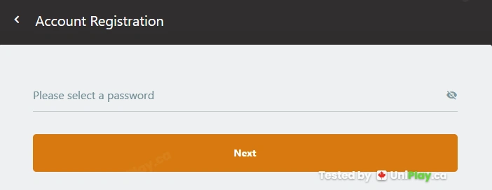 Golden Tiger — registration step 3
