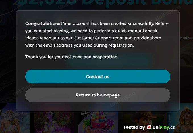 Lucky Days Casino — registration step 5