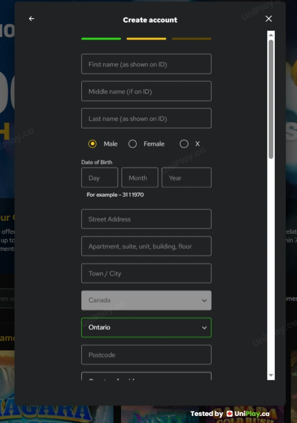 Casino Time — registration step 2