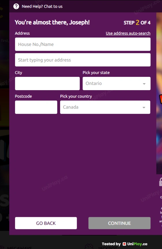SlotsMagic — registration step 3