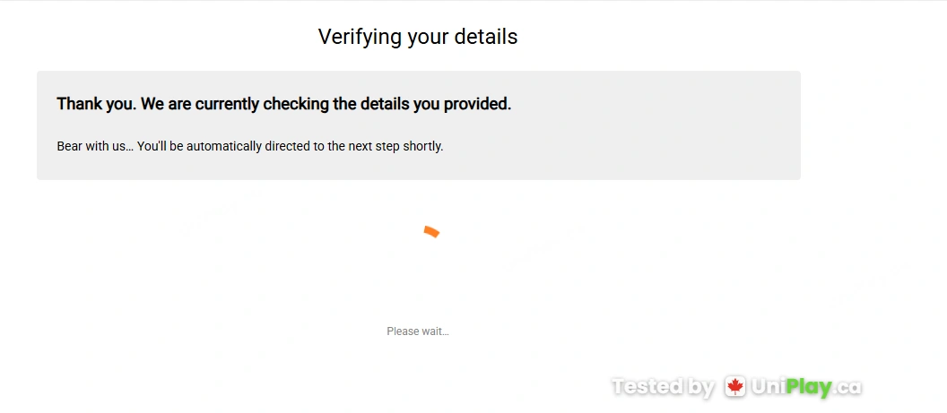 Ruby Fortune — registration step 6