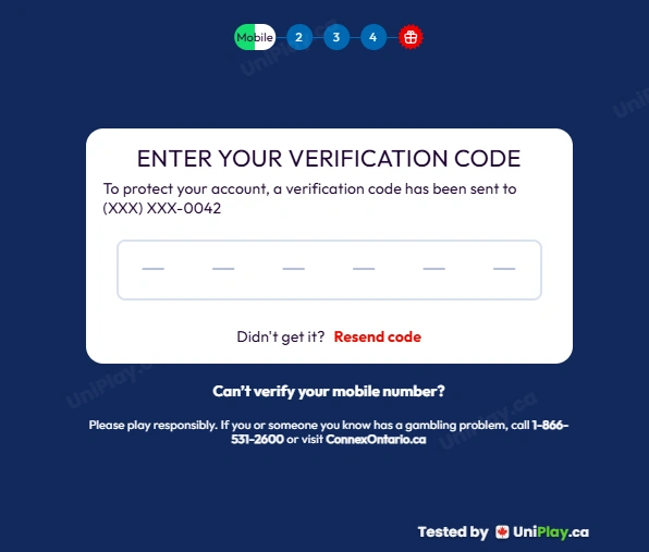 Monopoly Casino — registration step 2