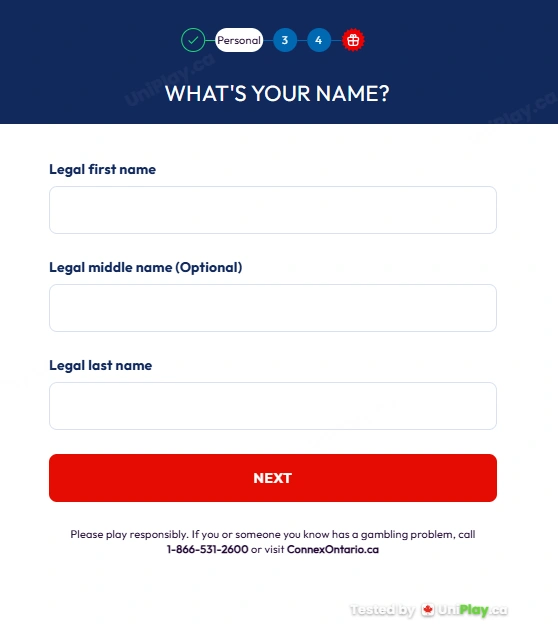 Monopoly Casino — registration step 3
