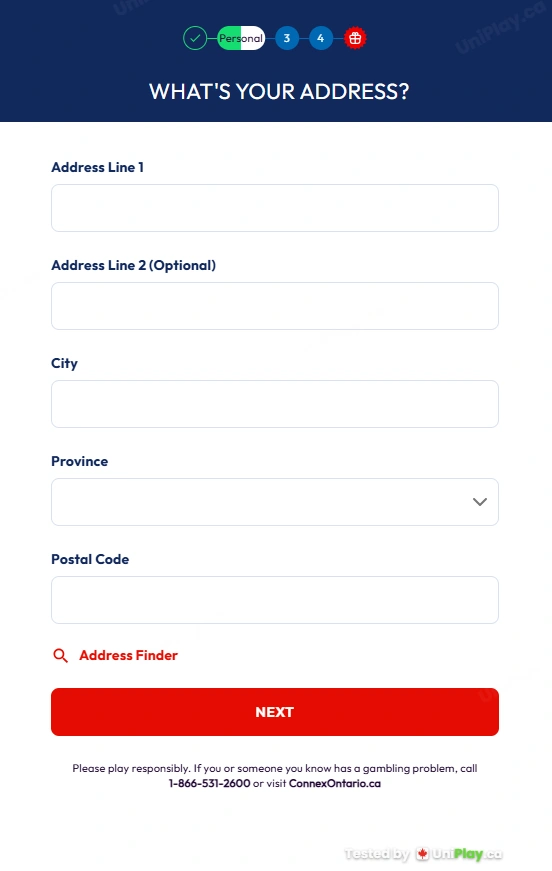 Monopoly Casino — registration step 5