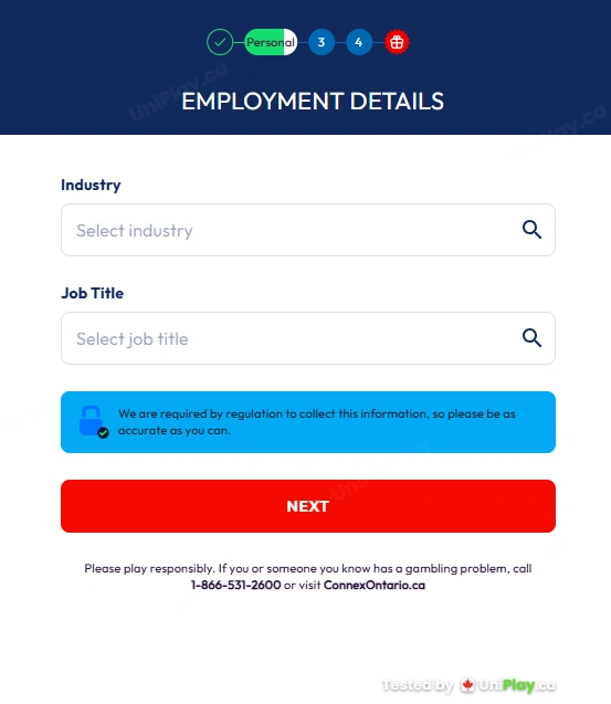 Monopoly Casino — registration step 6