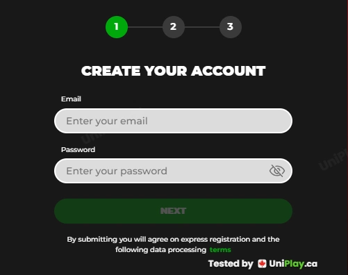Power Play — registration step 1