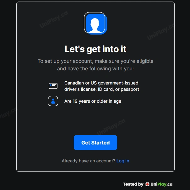 TheScore Casino — registration step 1