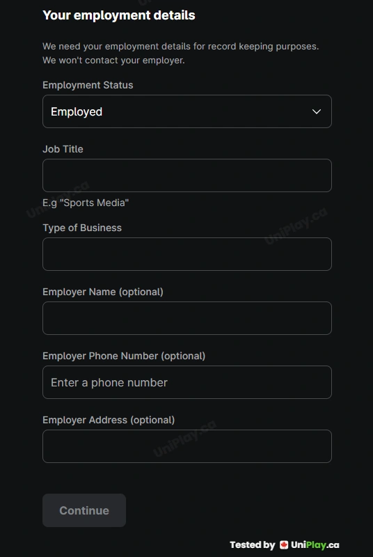 TheScore Casino — registration step 4